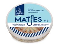Mažai sūdyti silkių filė gabaliukai aliejuje ZIGMAS MATES, 210 g