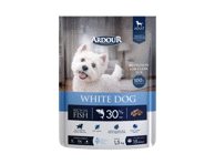 Mažų ir vidutinių veislių suaugusių baltakailių šunų sausas begrūdis pašaras su žuvimi ARDOUR White Dogs Grain Free, 1.5 kg