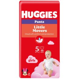 Mergaičių sauskelnės - kelnaitės HUGGIES PANTS 5 (12-), 48 vnt, 17 kg