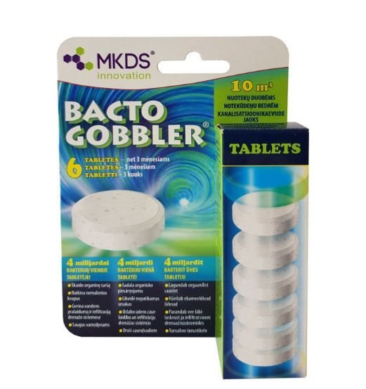 Mikroorganizmai nuotekų duobėms BACTO GOBBLER, 6 vnt
