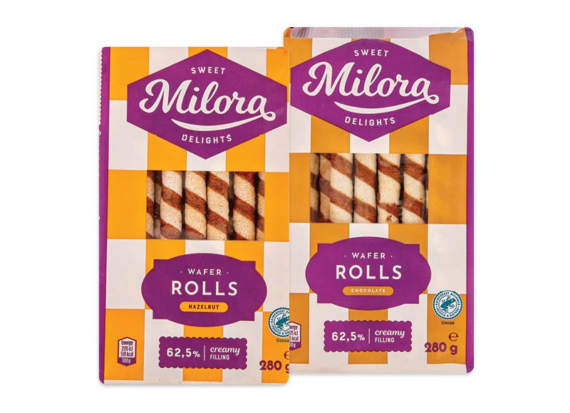 MILORA vafliniai vamzdeliai, 280 g