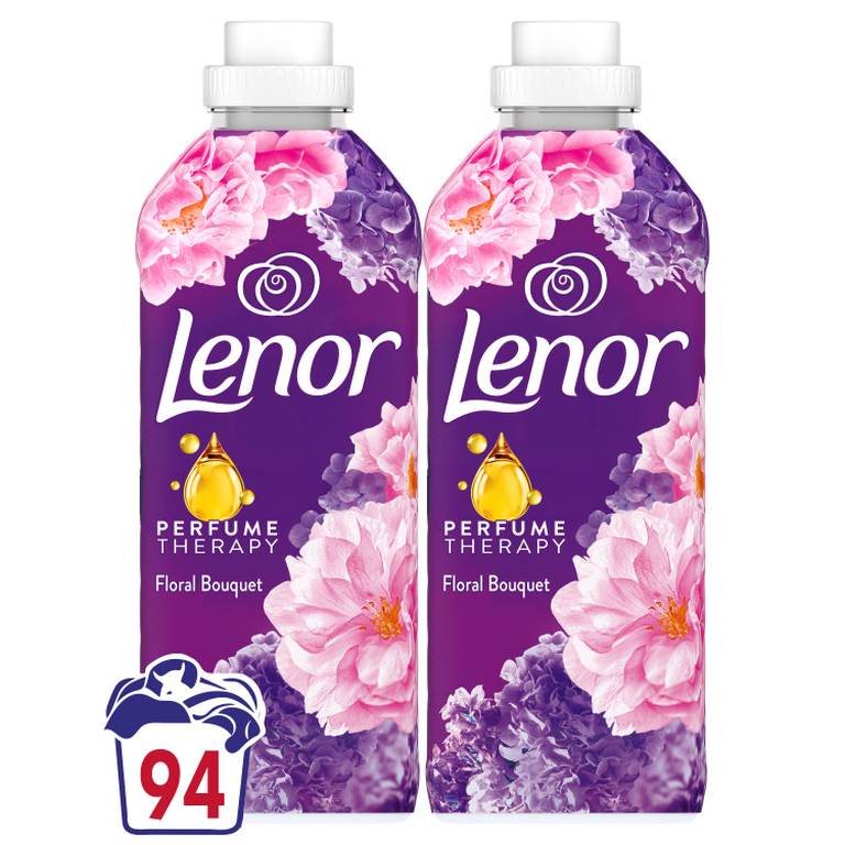 Minkštiklis LENOR Floral Bouquet, 987 ml x 2 vnt, 47 skalb.
