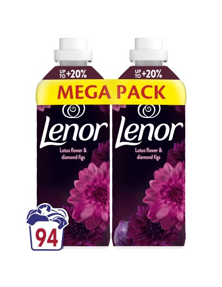 Minkštiklis LENOR Lotus Flower & Diamond Figs, 2 x 987 ml, 2 x 47 skalb.