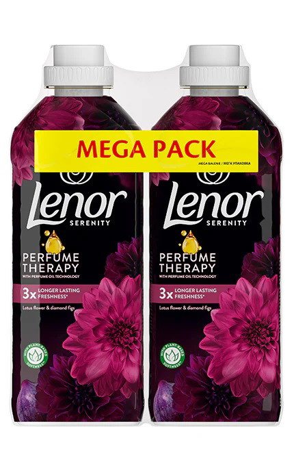 Minkštiklis LENOR Lotus Water & Diamond Figs, 2 x 925 ml, 74 skalb.