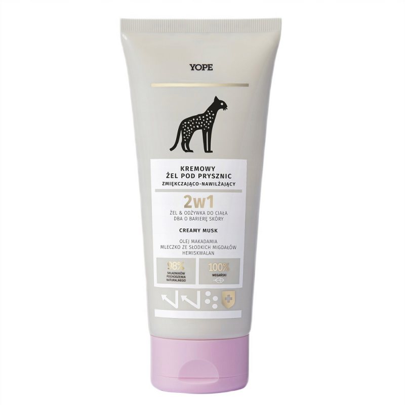 Minkštinamoji drėkinamoji kreminė dušo želė Yope, Creamy Musk, 200 ml