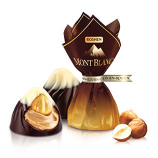Sveriami saldainiai su sveikais lazdyno riešutais MONT BLANC, 1 kg