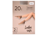 Moteriškos kojinės SEVEN LEMON, juodos, 20 denų, 2 poros, 2 vnt