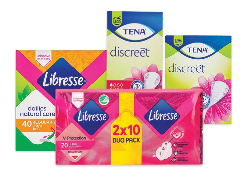 Moterų higienos priemonėms LIBRESSE, TENA