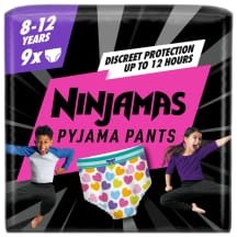 Nakt. sauskelnės NINJAMAS HEART, S8, 9 vnt