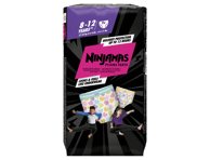 Naktinės sauskelnės-kelnaitės NINJAMAS, 8-., 27-43kg, 9 vnt., Pink, 12 m