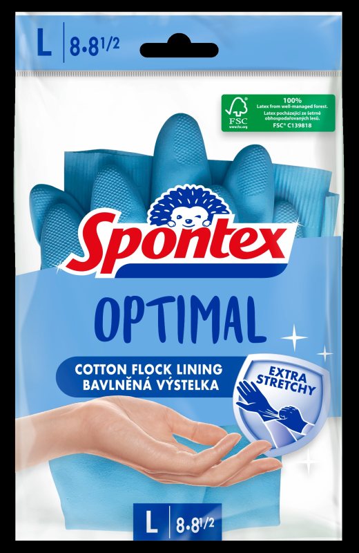 Natūralaus latekso pirštinės SPONTEX OPTIMAL, L