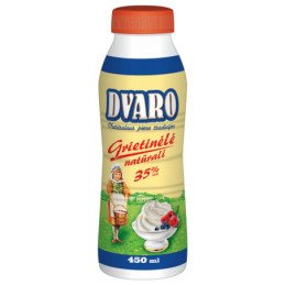 Natūrali grietinėlė DVARO, 35% rieb., 450 ml
