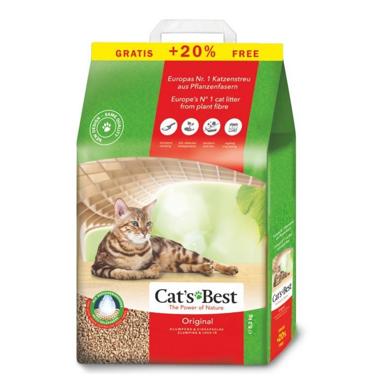 Natūralus pjuveninis sušokantis kraikas katėms CATS BEST Original, 10 +, 2 l