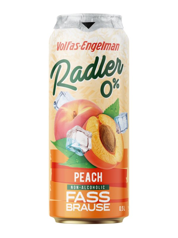 Nealkoholinis alaus kokteilis VOLFAS ENGELMAN RADLER, su persikų sultimis, skard., 500 ml