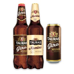Nefiltruotai ir NAMINEI girai TAURAS, 1,5 l, 0.5 l