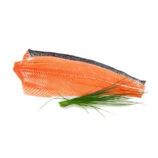 Nepjaustoma sūdyta atl. lašišų filė su oda, 1 kg