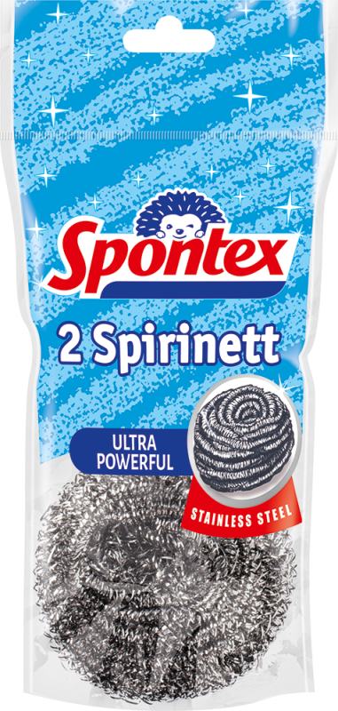 Nerūdijančio plieno spiraliniai šveistukai SPONTEX SPIRINETT, 2 vnt