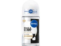 NIVEA BLACK&WHITE SILKY SMOOTH rutulinis antiperspirantas moterims, 50 ml