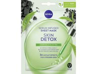 NIVEA SKIN DETOX lakštinė veido kaukė, prisotinta detoksikuojančio serumo, sudirgusiai odai
