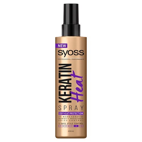 Nuo karščio saugantis plaukų purškiklis Syoss Keratin Heat Spray, 200 ml