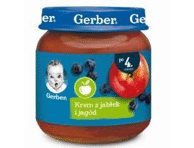 Obolių ir mėlynių tyrelė GERBER (nuo 4 mėn.), 125 g