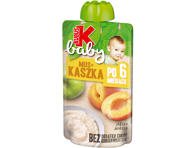 Obuolių, abrikosų tyrelė su vit C ir ryžių koše KUBUŠ baby, nuo 6 mėn, 100 g