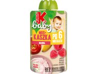 Obuolių, bananų, aviečių tyrelė su manų koše nuo 6 mėn, KUBUŠ baby, 100 g