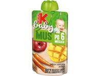 Obuolių, morkų, mangų tyrelė su vitaminu C KUBUŠ baby, Nuo 6 mėn, 100 g