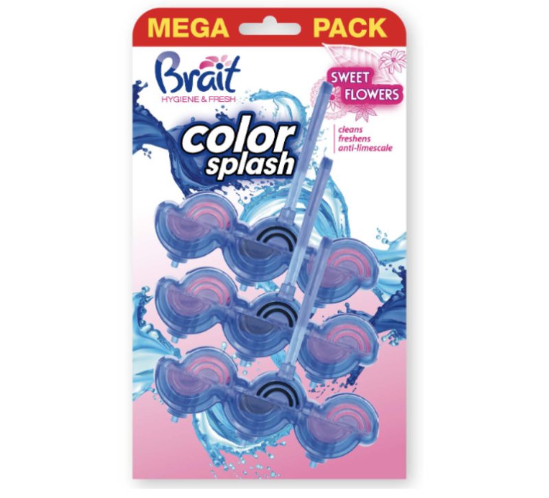 Pakabinamas WC valiklis - gaiviklis Brait Sweet Flowers, x 45g, 3 vnt