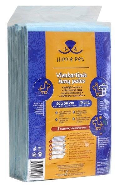 Palos HIPPIE PET šunims, vienkartinė, L dydis, 10 vnt, 60 x 90 cm