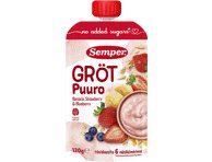 Paruošta vartoti košė SEMPER su braškėmis, bananais, nuo 6mėn., 120 g