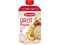 Paruošta vartoti košė SEMPER su obuoliais ir persikais, nuo 6 mėn., 120 g