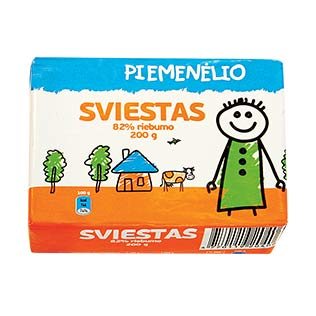 PIEMENĖLIO sviestas rieb., 82%, 200 g