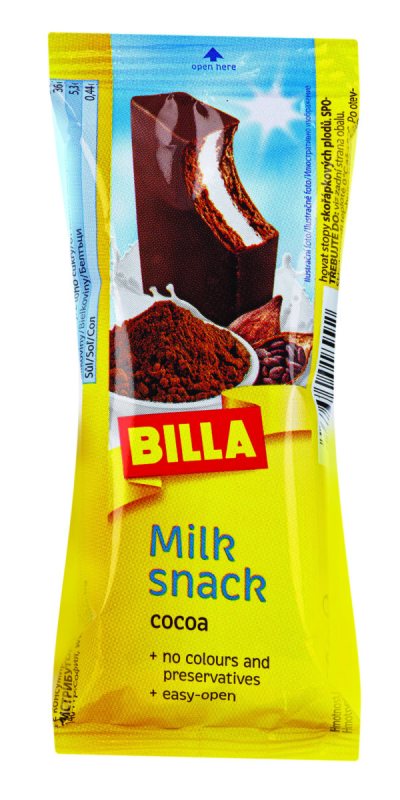 Pieninis batonėlis su kakava BILLA, 30 g