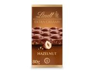 Pieninis šokoladas LINDT EXTRA CREAMY su lazdynų riešutais, 80 g