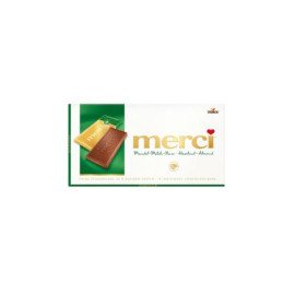 Pieninis šokoladas MERCI su lazdynų ir migdolų rieš., 100 g
