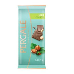 Pieninis šokoladas PERGALĖ su sveik. lazdyno riešutais, 85 g