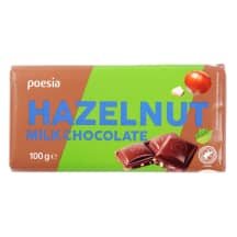 Pieninis šok.skal. lazdynu r.Poesia, 100 g