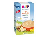 Pieniška kukurūzų košė HIPP su vaisiais (nuo 6 mėn.), 250 g