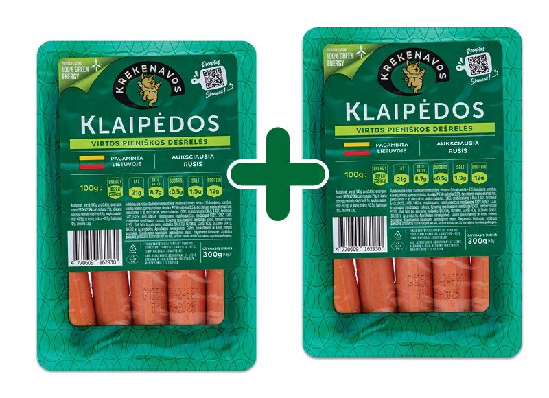 Pieniškos virtos KLAIPĖDOS dešrelės, 300 g