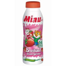 Pieno gėrimas MIAU, braškinis, pl. but., 2,3% rieb., 450 ml