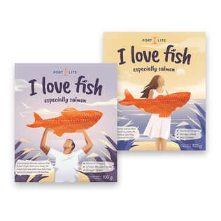 Pjaust. atlant. lašiš. filė I LOVE FISH PORT LITE (2 rūš.), 100 g