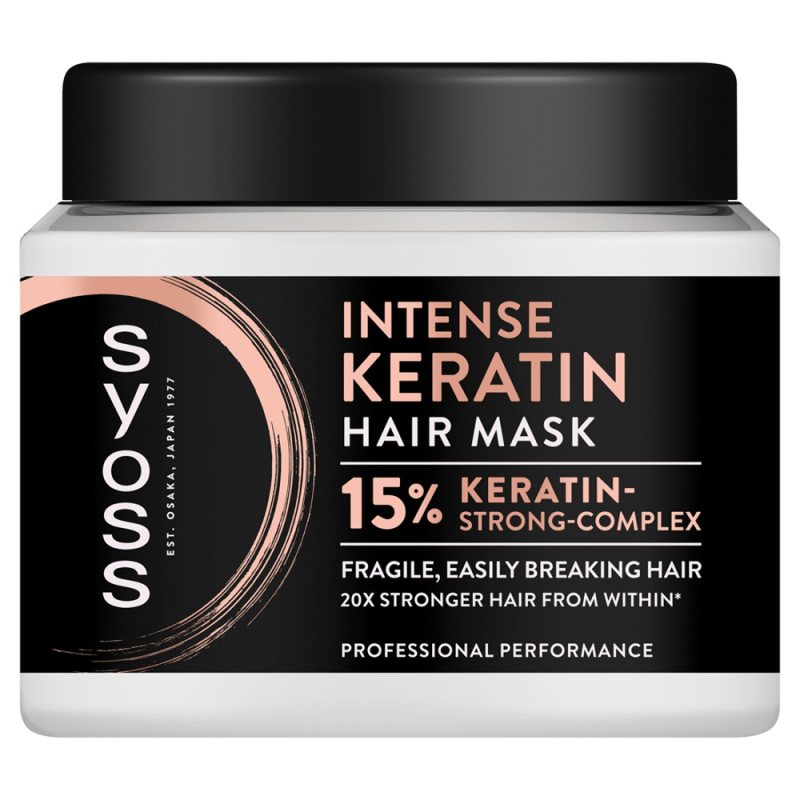 Plaukų kaukė su keratinu Syoss Intense Keratin, 400 ml