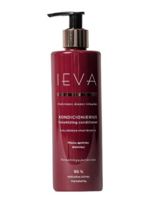 Plaukų kondicionierius IEVA su hialuronu ir pantenoliu apimties didinimui, 300 ml