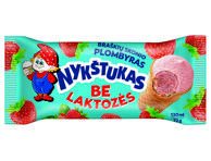 Plombyriniai ledai NYKŠTUKAS be laktozės, braškių skonio, 75 g