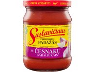 Pomidorų padažas SUSLAVIČIAUS su česnakų gabaliukais, 500 g