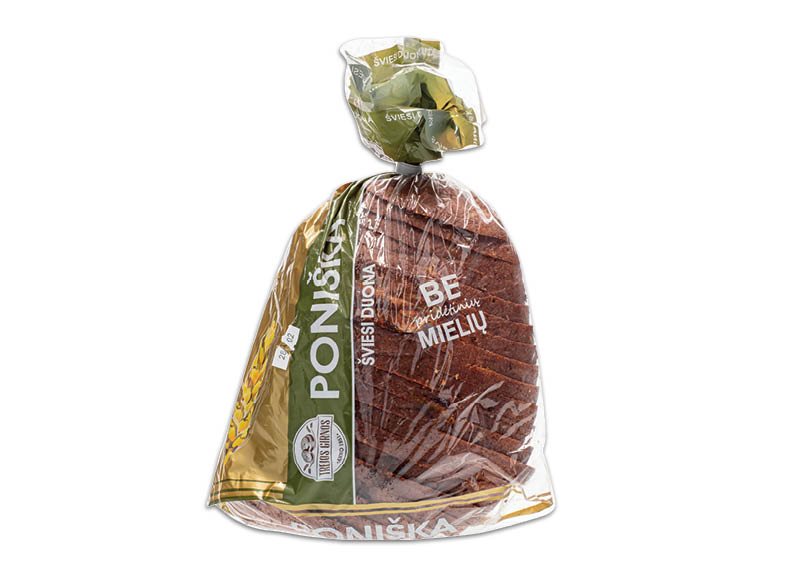 PONIŠKA bemielė šviesi plikyta duona, 600 g