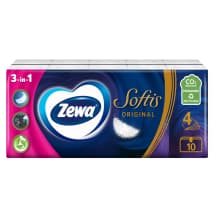 Pop. nosinaitės Zewa Softis, 4sl., 10 x 9 vnt
