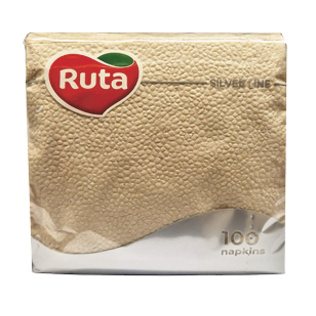 Popie. sta. rud. spalv. servet. RUTA, 100 vnt./pak., 24 x 24 cm