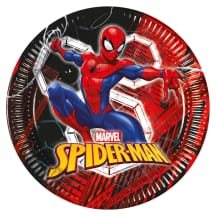 Popier. lėkštės SPIDER-MAN FSC, 8 vnt., 23 cm